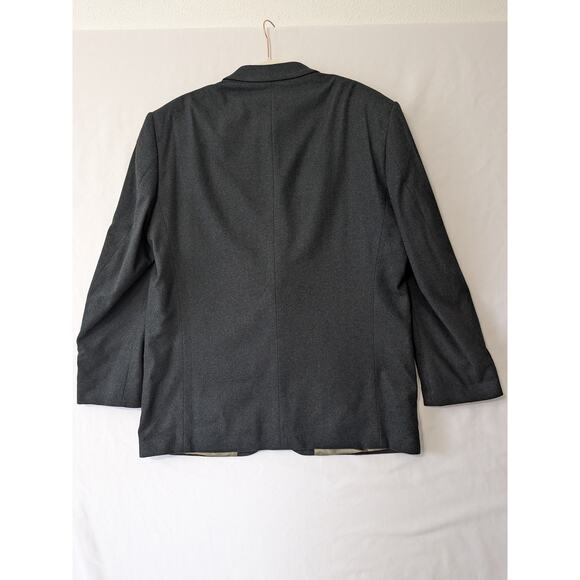 Oscar De La Renta Mens Blazer Sport Jacket Sz 42R Wool Cashmere Blend Dark Gray - Picture 3 of 10